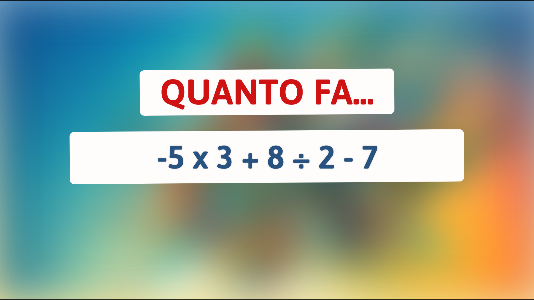 \"Solo il 1% risolve questo enigma matematico: riesci a svelare la risposta corretta?\""